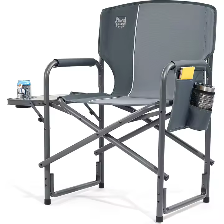 Silla de Camping Resistente de 180 kg Silla Plegable Aluminio Silla de Camping para Adultos con Mesa Auxiliar Portátil para Festivales al Aire Libre - 1