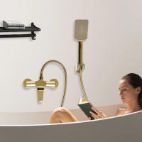 Grifo de ducha de mano, para bañera, ducha de pared,juego de ducha con soporte y manguera de ducha de 1,5m - details 5