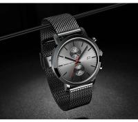 Reloj deportivo de acero inoxidable para hombre de lujo premium, 44,5 mm, multifuncional, moda, oro, negro, negocios, 3 bar, resistente al agua, reloj de pulsera de cuarzo para hombre - details 2