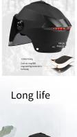 Casco de motocicleta con luces Led para hombre y mujer, accesorio para ciclomotor, Scooter eléctrico, con doble visera, recargable - details 1
