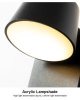 Lámpara de Pared LED 13W TOMAXIN con Foco Giratorio Diseño Sencillo y Moderno para Dormitorio Estudio Hotel Adecuada para Sala de Estar - details 16