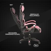 Silla de Gaming Azul y Negra, Silla Ergonómica de Oficina con Respaldo Regulable de 90 °   un 120 ° , con reposacabezas, reposabrazos y soporte lumbar. Rotación omnidireccional de 360° ° - details 42