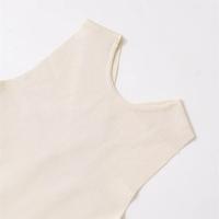 PB&ZA2025 espalda abierta con abertura, top corto ajustado sin mangas de punto con cuello redondo, ropa de verano nueva para mujer. - details 8