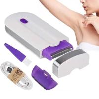 Depiladora eléctrica, afeitadora eléctrica, Mini afeitadora recargable, elimina la depilación indolora, depiladora Facial para el cuerpo Facial - details 3