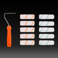 Juego de rodillos de pintura de 11 piezas con cepillos de microfibra: ajuste de 10,16 cm, diseño sin rincones muertos, portátil para un uso fácil - details 2