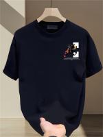 Camiseta Gráfica de Algodón Cintento Manga Corta, Estampado Grueso ""L"", Cuello Redondo, Ajuste Regular para Outfit Casual y Actividades al Aire Libre Ropa Versátil, Impresión Vibrante - details 8