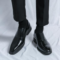 Zapatos Formales para Hombres Color Sólido, Tacón Bajo, Comodidad y Moda en Cuero de Juventud Transpirable - details 15