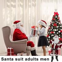 Disfraz de Papá Noel para hombre, traje de lujo de terciopelo rojo de lujo para fiesta de Navidad, regalo de 8 piezas - details 4
