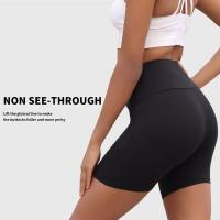 Pantalones cortos de motociclista de cintura alta para mujer con bolsillos súper suaves sin transparencias entrenamiento correr Yoga atlético Push Up gimnasio - details 6