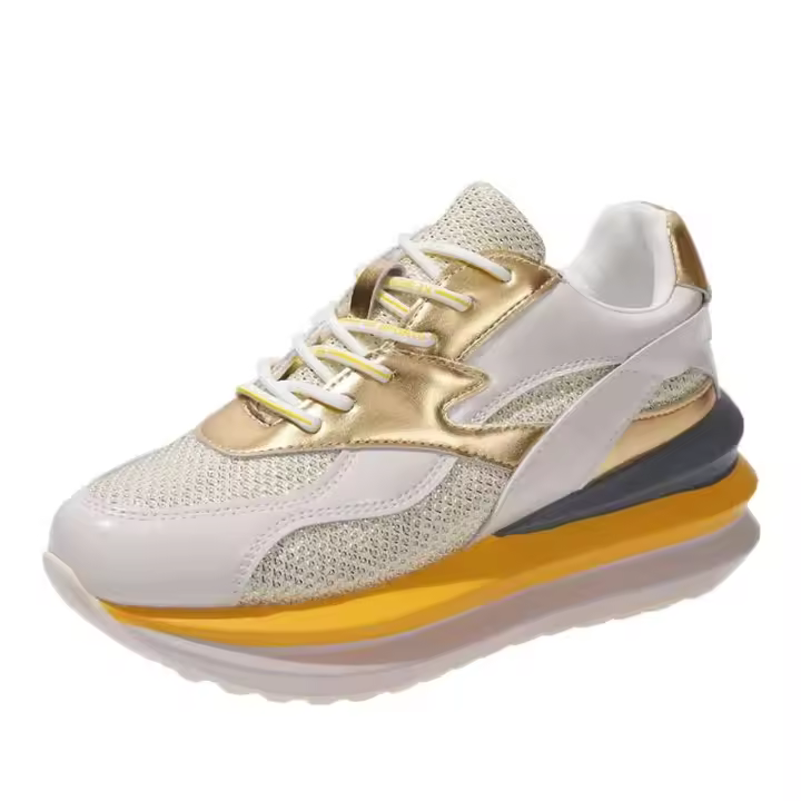 Nuevos tacones altos de plataforma de alta calidad, cuero femenino, moda femenina, calzado deportivo informal, 2025 - 1