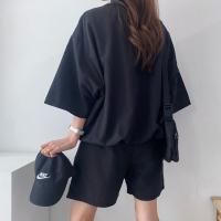Conjunto de dos piezas de pantalones cortos de manga corta con cremallera y cuello alto para mujer 2025 nuevo conjunto de ropa deportiva casual de moda de verano. - details 6