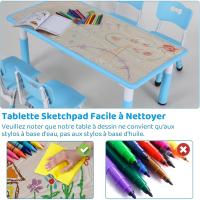 Mesa de Niños Ajustable en Altura Juego de Sillas de 4 Ideal para Jardín de Infantes y Habitación - details 57