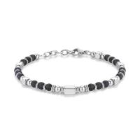 Pulsera Ajustable de Cuentas Naturales Turquesa y Amatista con Abalorios de Acero Inoxidable - details 5