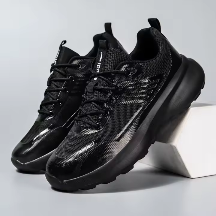 Zapatillas Casuales para Hombres Primavera 2025 Suela Suave, Correr al Aire Libre, Zapatos de Plataforma Negro, Cómodas y Modernas - 1