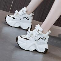 Zapatillas altas de cuero para mujer Zapatos chunky de primavera con cordones - details 5