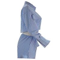 Conjunto de Moda para Mujer de Primavera 2024 Camisas de Manga Corta y Larga con Rayas Shorts - details 20