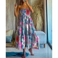 Vestido largo holgado con estampado y cintura elástica para mujer, verano 2025 - details 28