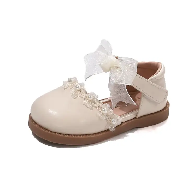 Primavera nueva moda de cuero para niñas estilo coreano elegante fondo suave antideslizante Sho - 1