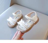 Sandalias de verano para niñas, zapatos de playa para niños con perlas y diseño de princesa, puntera abierta, suaves, antideslizantes, 2025 - details 3