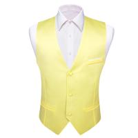 Chaleco de satén de seda sólida para hombre, chaqueta Formal sin mangas, color rojo liso, Tops informales para bodas y negocios, de diseñador, - details 26