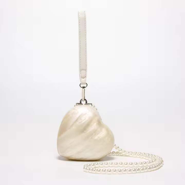 2025 bolso de palmo oblicuo de hombro nuevo europeo y americano para mujer, bolso de acrílico de concha de forma especial, bolso de embrague de cena de boda de moda - 1