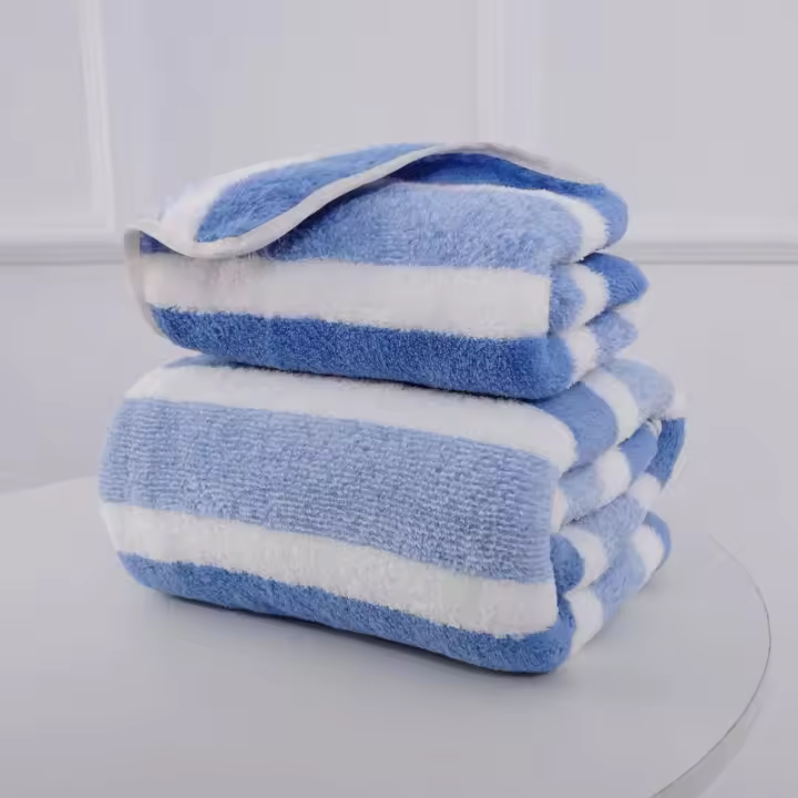 Juego de toallas con patrón de rayas, toalla de mano suave, Toalla de baño, toallas absorbentes de secado rápido para Baño - 1