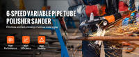 Lijadora pulidora de tubos SucceBuy de 1300 W, con 6 velocidades variables que van desde 1100 a 3200 rpm. Rectificadora profesional para pulir, acabar y eliminar óxido, viene con correas de lijado. - details 0