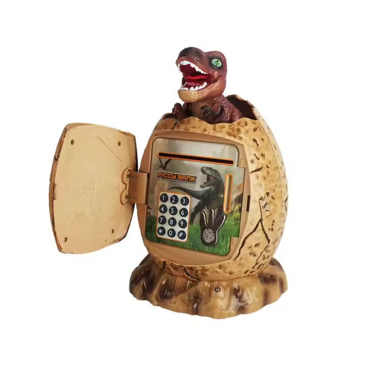 Dinosaur Egg Piggy Bank ATM Saving Box for Kids with Music and Lights Electronic Play House Toys for Children Christmas Gifts - 1
