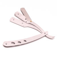 Cuchillo de Afeitar Plegable 1Pcs Herramientas de Barbero Acero Inoxidable Antiguo Negro Mueble de Afeitado Dropshipping - details 4