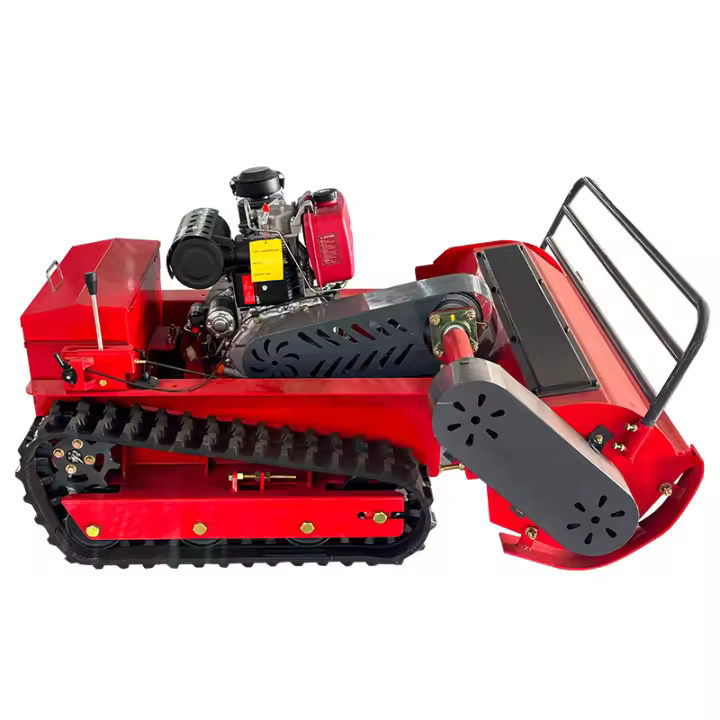 Trituradora de césped con control remoto sobre orugas Maquinaria agrícola Tractor de césped Control de radio para el hogar Cortacésped Robot Maquinaria forestal Cortacésped con molinete delantero Cortador de césped - 1