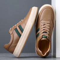 Zapatos de cuero, zapatos casuales para hombre, versión coreana de zapatos blancos versátiles de moda. - details 14