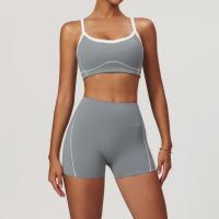 Conjunto de Yoga sin Mangas Estilo Gimnasio para Mujeres Conjunto Deportivo de Primavera/Verano con Levantamiento de Cintura y Cadera Bra+Shorts - details 3