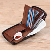 Cartera De Cuero Para Hombre Lujo Monedero Con Bolsillo Para Monedas Y Tarjetas RFID Cierre De Cremallera Regalo Para Hombres Bolsa De Dinero - details 21