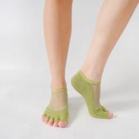 Nuevos calcetines de Yoga con punta abierta para mujer, calcetines antideslizantes de algodón para Pilates con cinco dedos, calcetines deportivos para Fitness, baile, Ballet, calcetín con superficie de malla - details 12