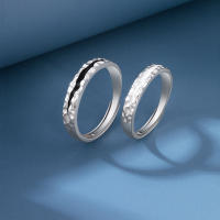Anillo de pareja de 34 tipos, simple y moderno, par de circonitas de corona para hombres y mujeres, anillo de diamantes de simulación de boda abierto - details 23