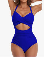 Nueva bolsa suave de una pieza traje de baño cruzado bikini con tirantes en la espalda traje de baño ajustado - details 1