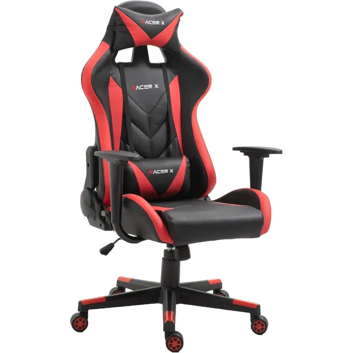 Ergonómica Racing Sillón Gamer Profesional Videojuegos,Ordenador, Oficina, Escritorio. Reposabrazos. Cojín Lumbar y Reposacabezas. Giratoria, Regulable en Altura y reclinable. - 1