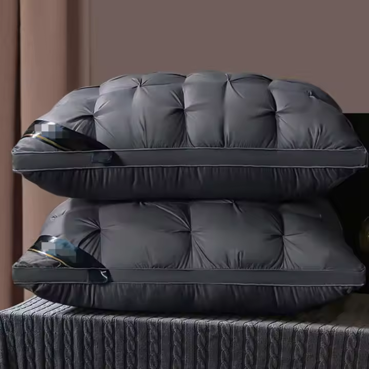Almohada de Plumón de Ganso Blanco 100% Soporte de Cuello Cervical de Hotel de Cinco Estrellas - 1
