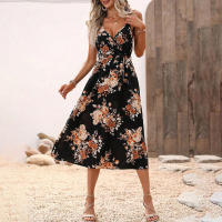Vestido de tirantes con estampado de verano para mujer - details 1