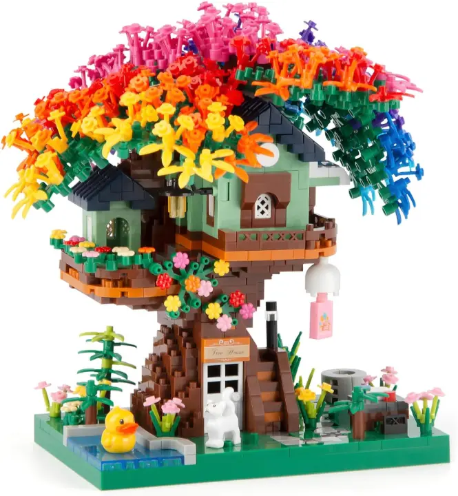 Juego de construcción de árbol de Sakura Bonsai en flor de cerezo, Mini Micro ladrillos coleccionables creativos para adolescentes, niñas y niños, S 2200 piezas, 14 + - 1
