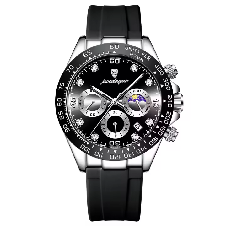 Reloj Deportivo de Lujo POEDAGAR Cronómetro de Cuarzo con Dial de Fecha Luminoso - 1