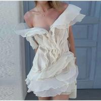Vestido Mini de Cintura de Acolchado Elegante Cuello de Barco Sexy, Sin Mangas, Espalda Descubierta - details 13