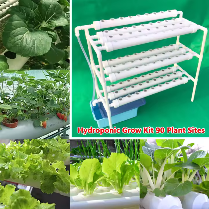 Kit de Crecimiento Hidropónico de 3 Capas 90 Sites de Plantación con Bomba de Agua - 1