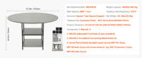 SucceBuy Mesa de comedor redonda de 47 pulgadas, mesa de madera para 2-4 personas, con estante de almacenamiento y patas de metal, gris (solo mesa) - details 6