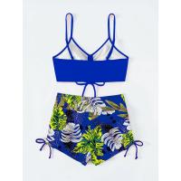2025 Bikini traje de baño con cordón mujeres pantalones cortos de cintura alta traje de baño femenino acolchado traje de baño natación ropa de playa verano - details 60