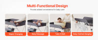 SucceBuy Estación de cambio de bebé plegable con cesta de almacenamiento y ruedas en gris oscuro - details 4