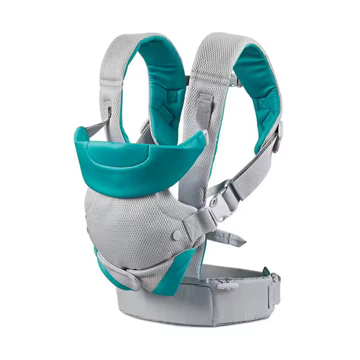 Portabebés plegable Avanzado 4 en 1, posición para niños pequeños en crecimiento, con correas, soporte para la cabeza, color gris - 1
