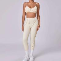 Conjunto de yoga Ustado de 2 piezas, conjunto de gimnasia para mujer, sujetador realzado de lana negra, pantalón corto de entrenamiento, body de cintura alta, Tre de Fiess, - details 21