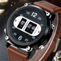 Reloj de Cuarzo Automático de Lujo Diseño Único Correa de Cuero Deportivo Militar Simple - details 0