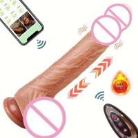 Consolador realista vibrador aplicación Control remoto inalámbrico calentado retráctil grande femenino masajeador vaginal juguetes sexuales para mujeres - details 0